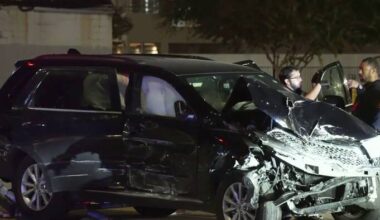 3 hospitalized after police chase, crash in downtown Houston