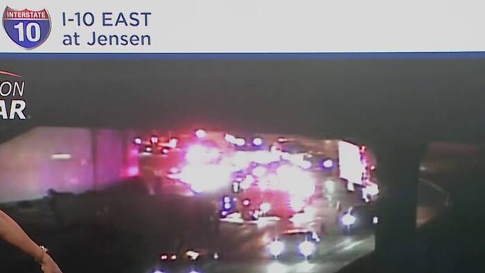 Multiple westbound lanes on I-10 near I-69 shut down due to overturned truck