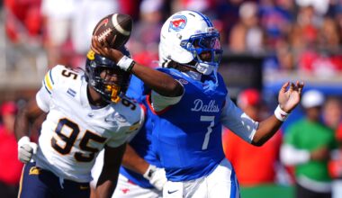 Kevin Jennings breaks SMU's TD passing record as No. 23 Mustangs beat Cal 59-20