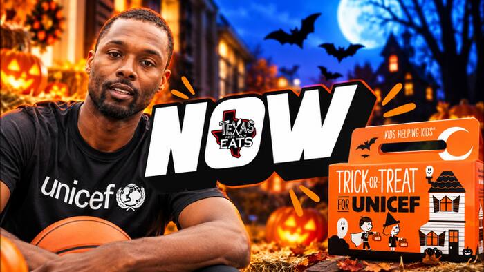 Harrison Barnes of the San Antonio Spurs Talks Trick-Or-Treat for UNICEF