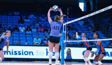Volleyball triumphs over UT Arlington in four sets
