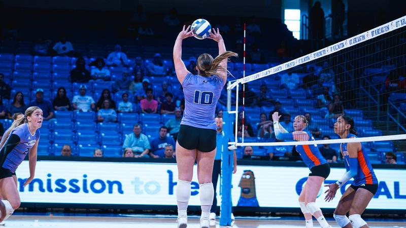 Volleyball triumphs over UT Arlington in four sets