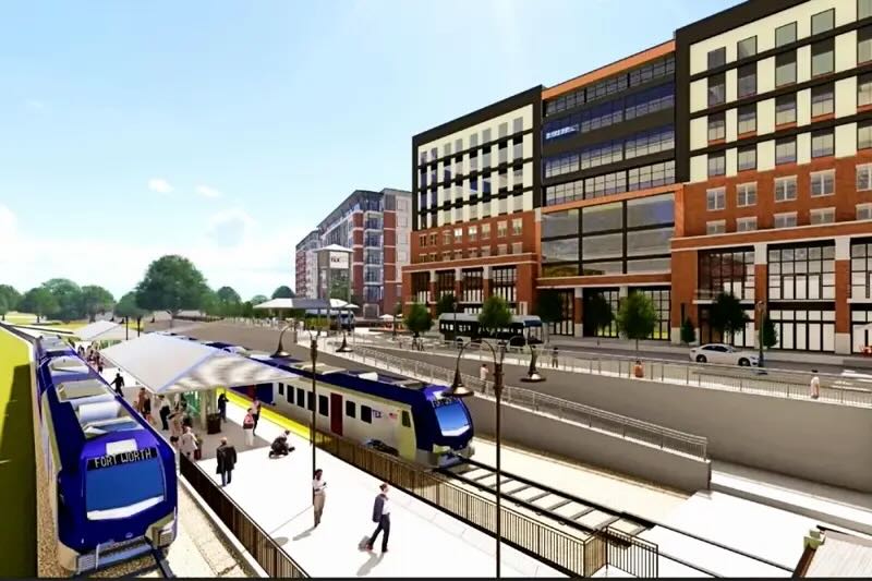 Illustration of commuter rail station