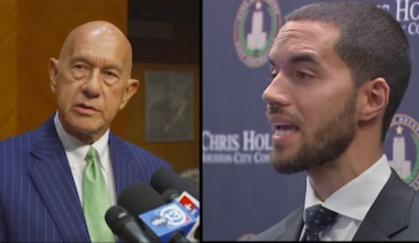 Houston Mayor John Whitmire and City Controller Chris Hollins clash over adviser's salary, work in tense city council meeting