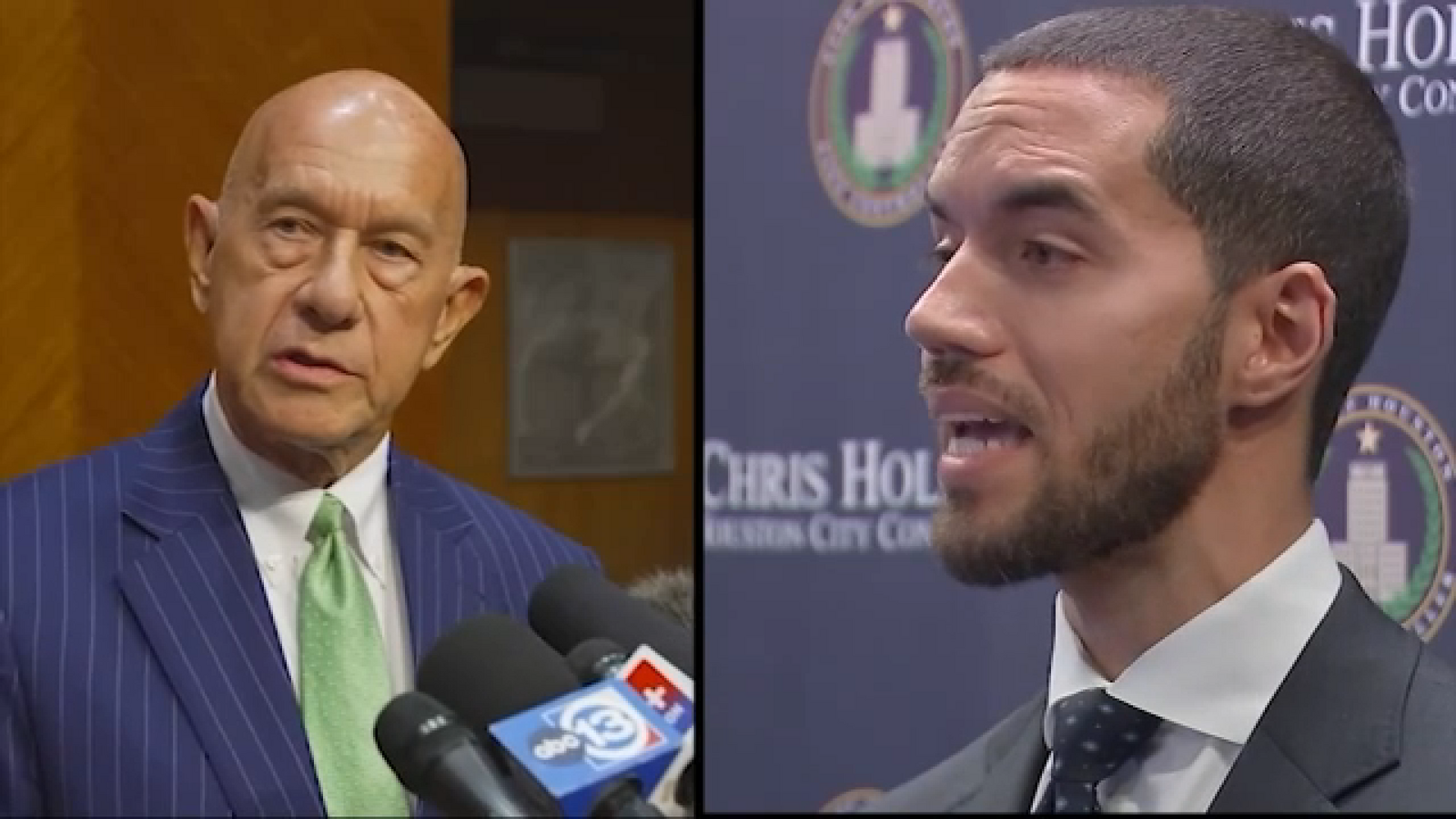 Houston Mayor John Whitmire and City Controller Chris Hollins clash over adviser's salary, work in tense city council meeting
