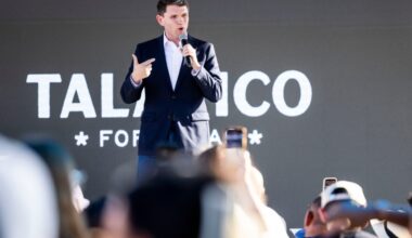 Talarico makes first public appearance since flu-induced absence