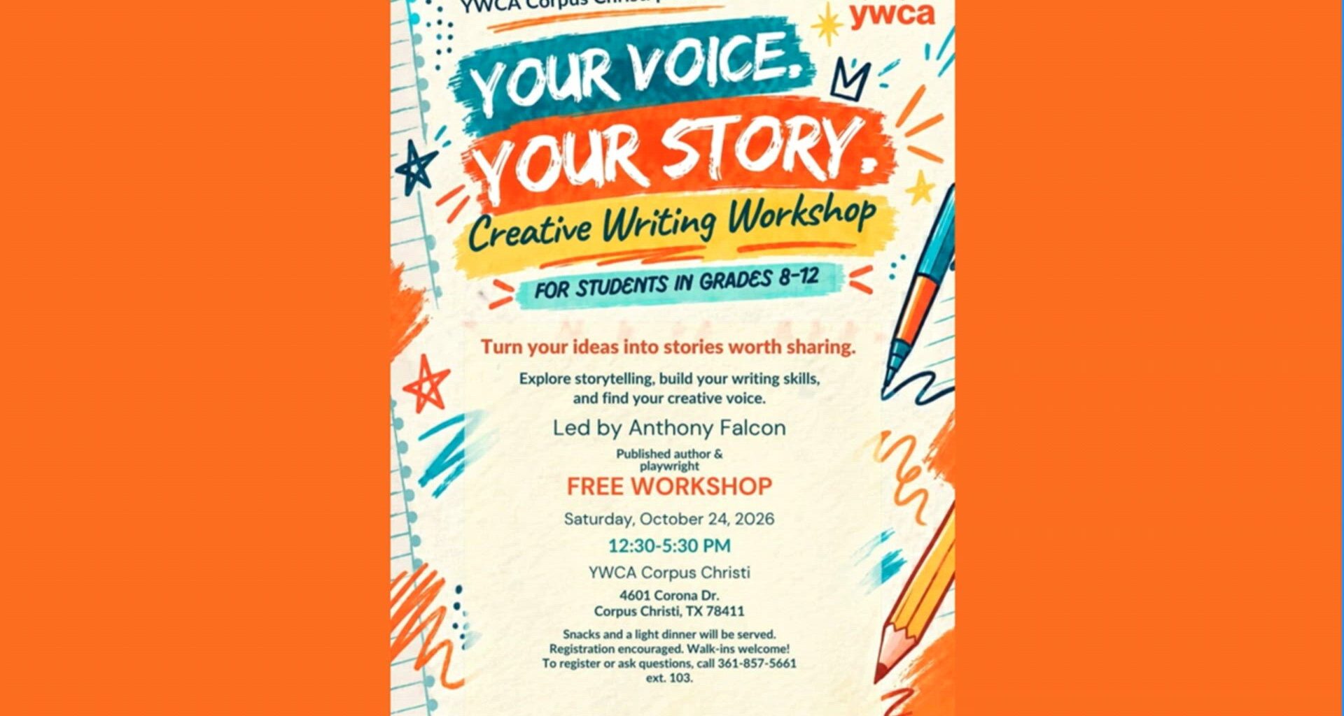 Free writing workshop in Corpus Christi helps teens unleash their creativity without AI
