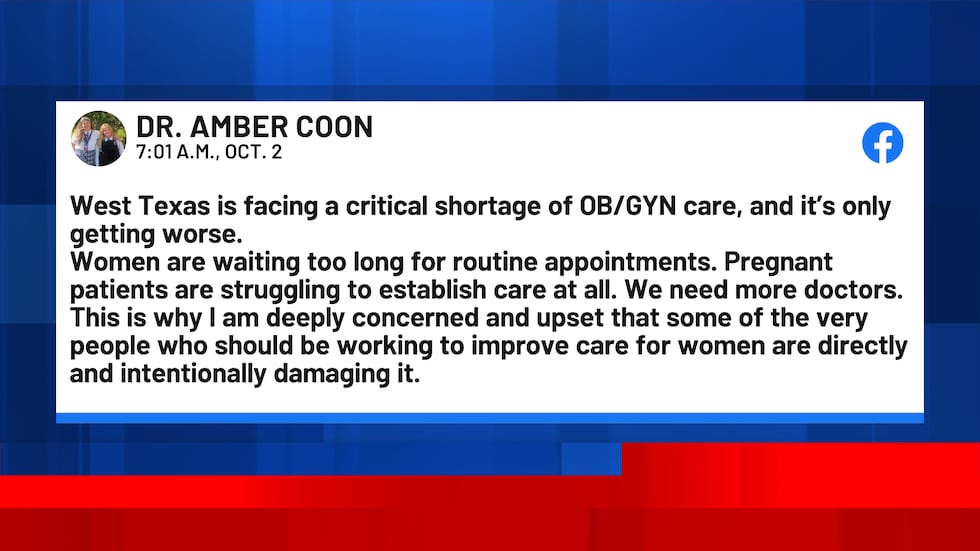 Amber Coon said her Facebook post about the situation has been shared more than 2,000 times.