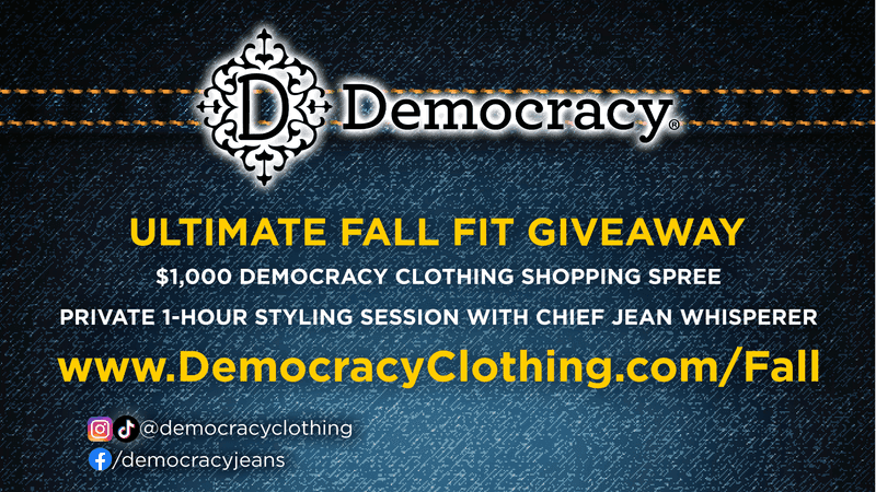 Last chance to win! Enter Democracy Clothing's $1,000 Fall Fit Giveaway