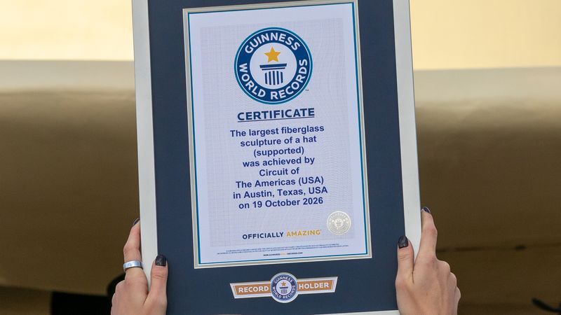 Circuit of The Americas now has a Texas-sized welcome for race fans: a cowboy hat Guinness World Records has certified as the world’s largest. (Photo: COTA)