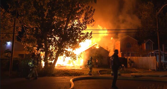 House fire on Terry Street damages neighboring homes in Houston