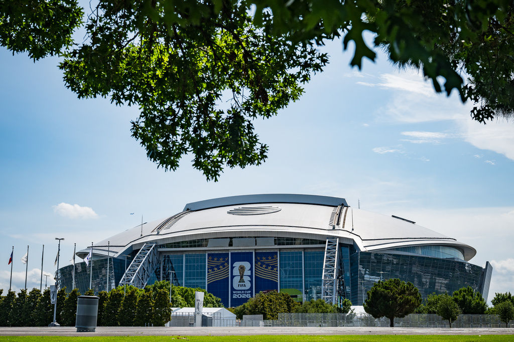 The AT&T Stadium, home of the Dallas Cowboys, at the FIFA World Cup