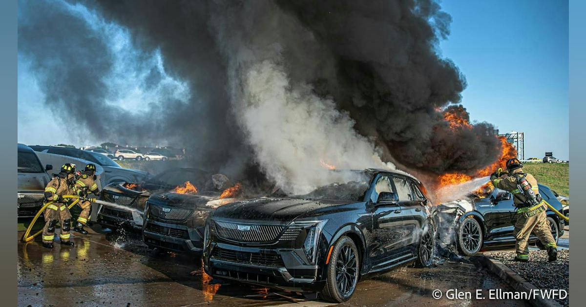 Six Electric Vehicles Burn in Fort Worth, TX, Car Dealership Lot
