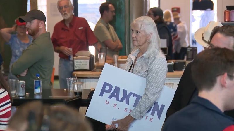 Texas Attorney General Ken Paxton visited Georgetown while on the campaign trail for the state’s open U.S. Senate seat. (CBS Austin/Jane Page)