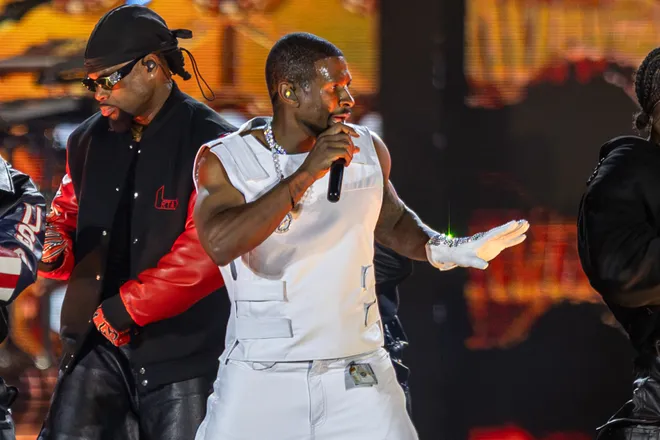 Usher performs during "The R & B Tour" at Sun Bowl Stadium on Saturday, Oct. 3, 2026, in El Paso, Texas.