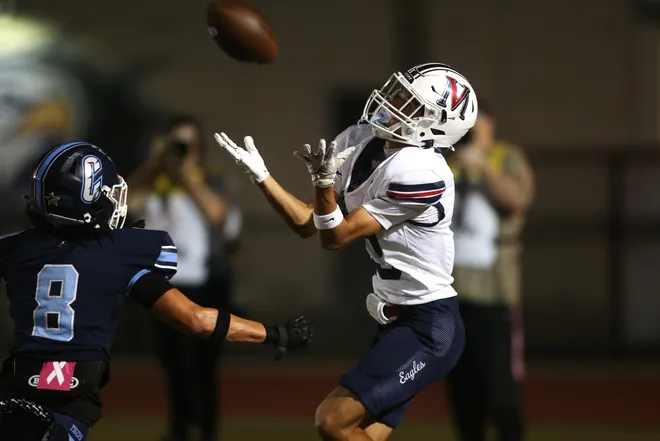 Carroll faced Veterans Memorial in a district football game at Buccaneer Stadium on Friday, Oct. 9, 2026. The Eagles won 35-14.