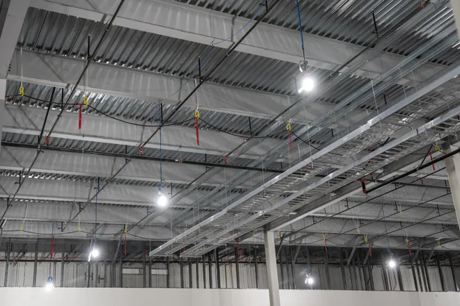 The interior of a data center building under construction is seen during a tour of Project Jupiter in Santa Teresa, N.M., on Tuesday, Oct. 13, 2026.