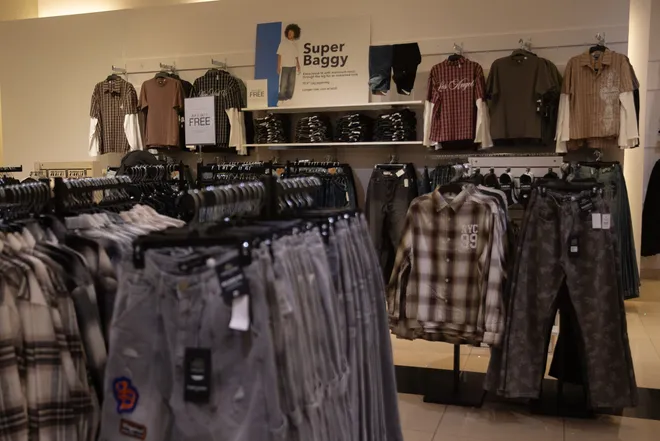 Men's clothing for sale at Urban Planet at La Palmera in Corpus Christi, Texas, on Oct. 16, 2026.