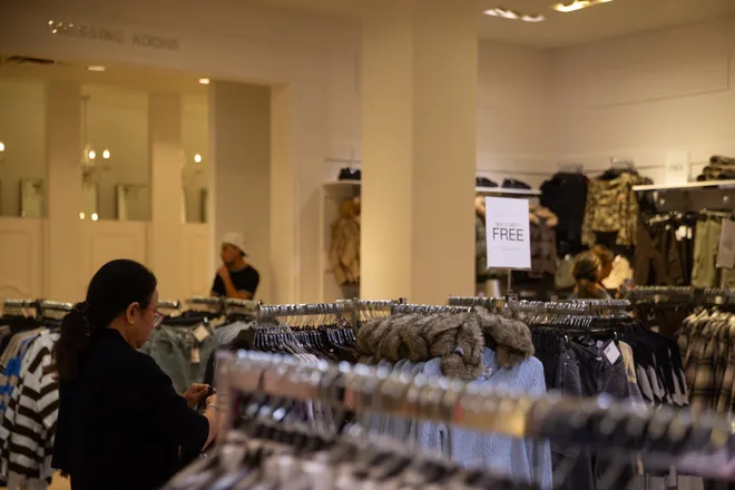 People shop at Urban Planet during its grand opening at La Palmera in Corpus Christi, Texas, on Oct. 16, 2026.