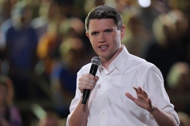 Democratic U.S. Senate candidate Texas state Rep. James Talarico speaks Thursday during a campaign event in San Marcos, Texas. (AP Photo/Eric Gay)