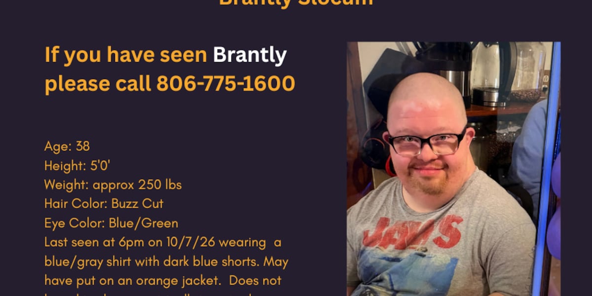 Lubbock County Sheriff’s Office searching for missing 38-year-old man with Down syndrome