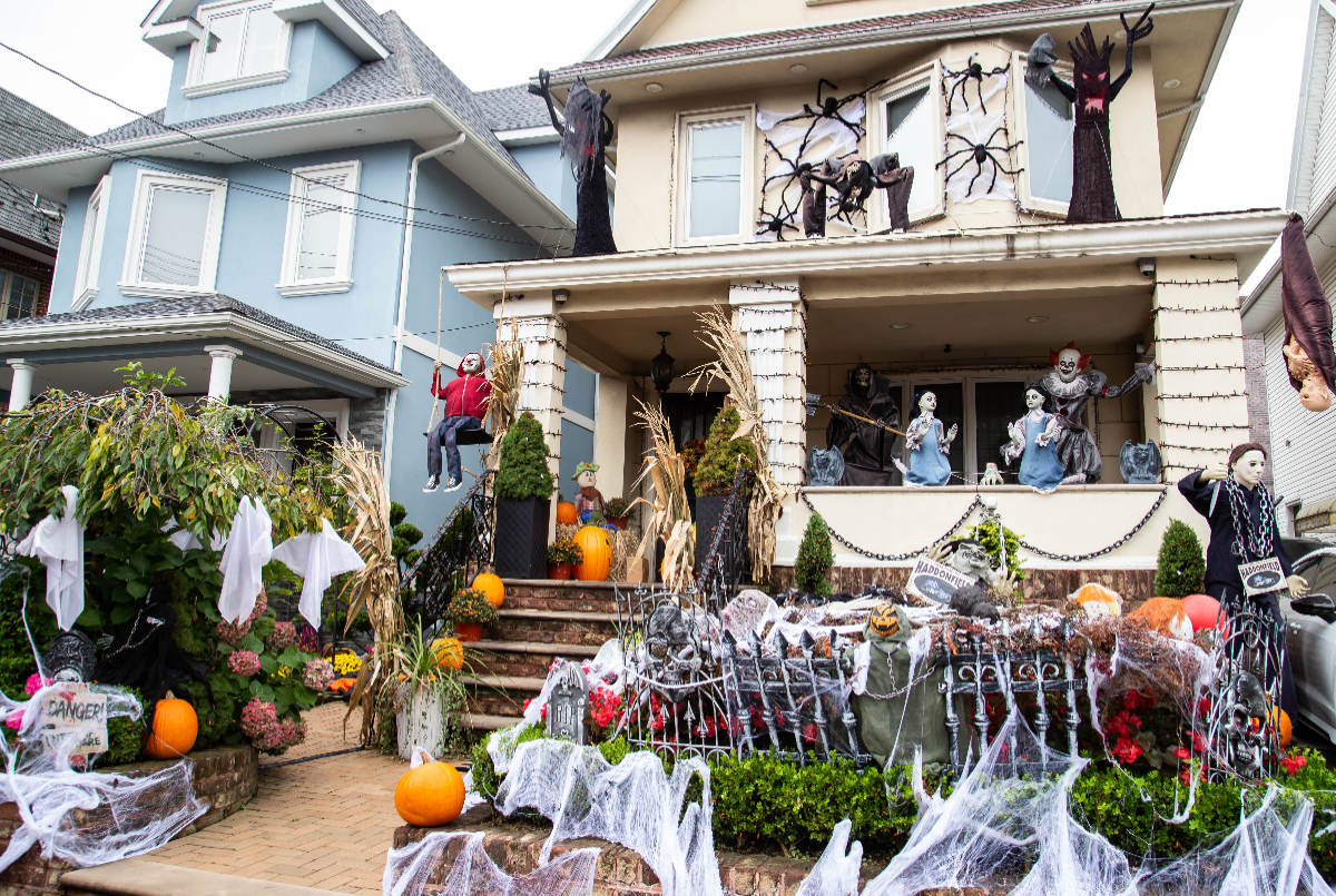 This Houston-area street completely transforms for Halloween season with over-the-top spooky decorations