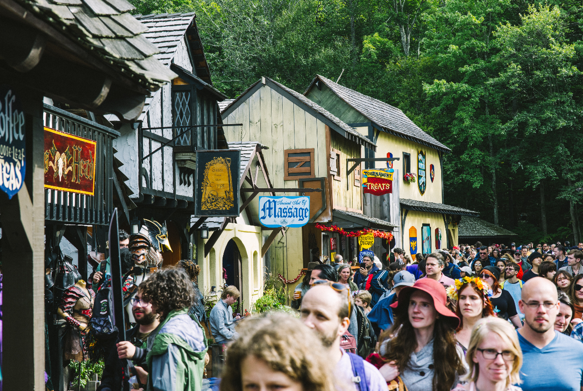 Located 1 hour from Houston, this town transforms into an immersive 16th-century village with hundreds of shoppes and shows for its annual festival