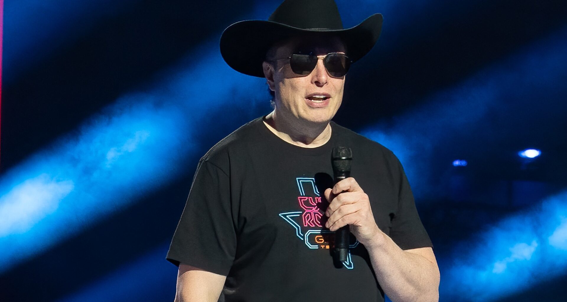 Elon Musk speaks at the Tesla Giga Texas manufacturing "Cyber Rodeo" grand opening party on April 7, 2022, in Austin, Texas.