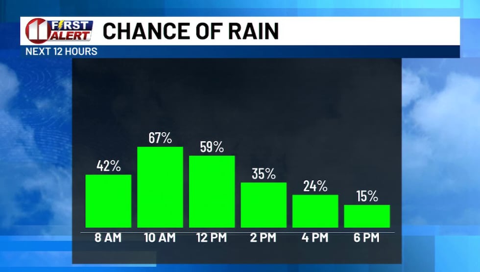 Hourly rain chances