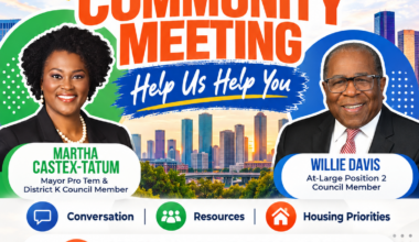 Willie Davis and Martha Castex-Tatum with the City of Houston’s Housing & Community Development Department Invite You to Attend the Fall 2026 Community Meeting | Houston Style Magazine