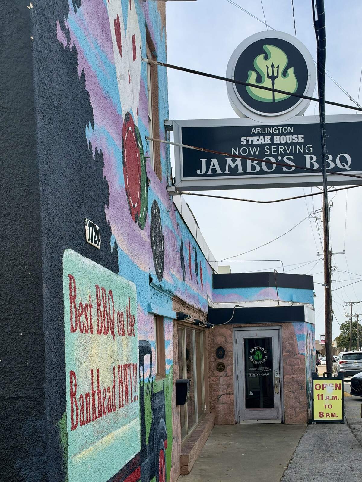 Jambo’s BBQ at the Arlington Steakhouse, open since 1931 on the historic transcontinental highway through west Arlington, now serves Chef Adams Soul Food weekends.
