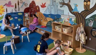 Children playing in the Dallas Museum of Art's new kids' interactive space.