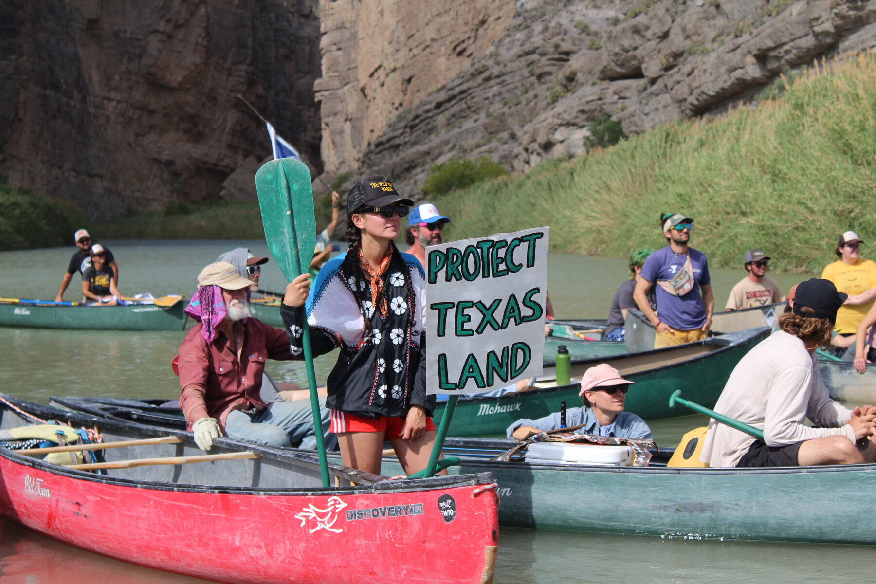 Protesters in Santa Elena Canyon