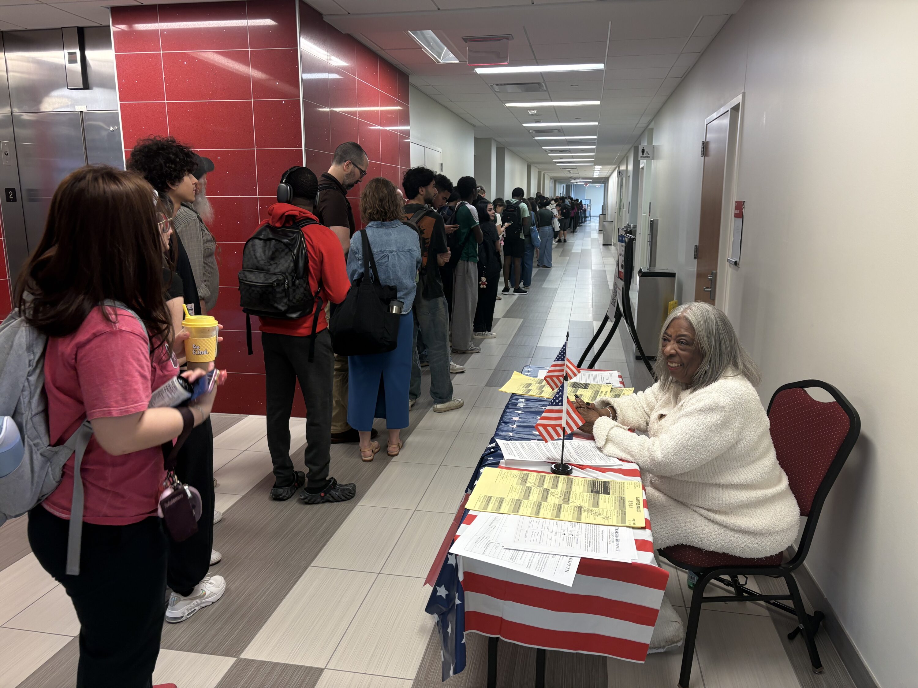 Primary Election Day Voting Line UH Student Center