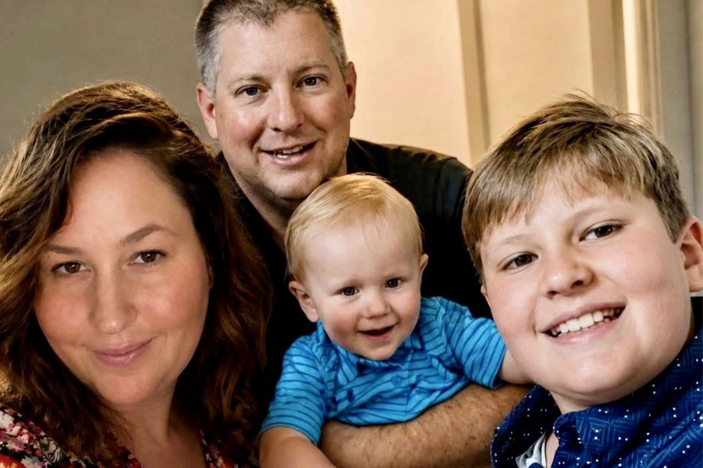 Ty's selfie of his family of four: Mom Mallory, dad Brandon, and brother Cole