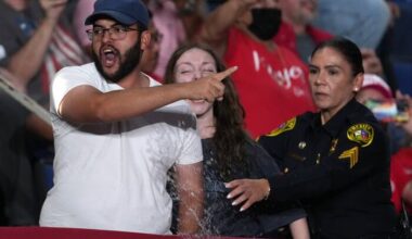 Trump interrupted by protesters as he fights to rally Texas voters behind Paxton in US Senate race