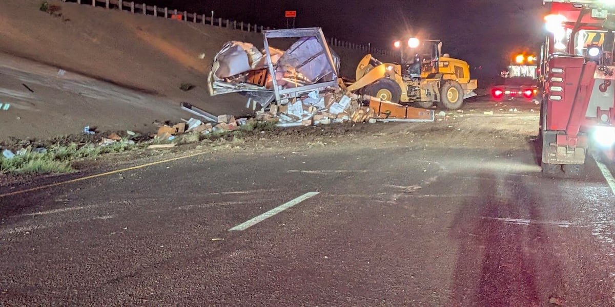 1 person seriously injured in rollover involving a semi