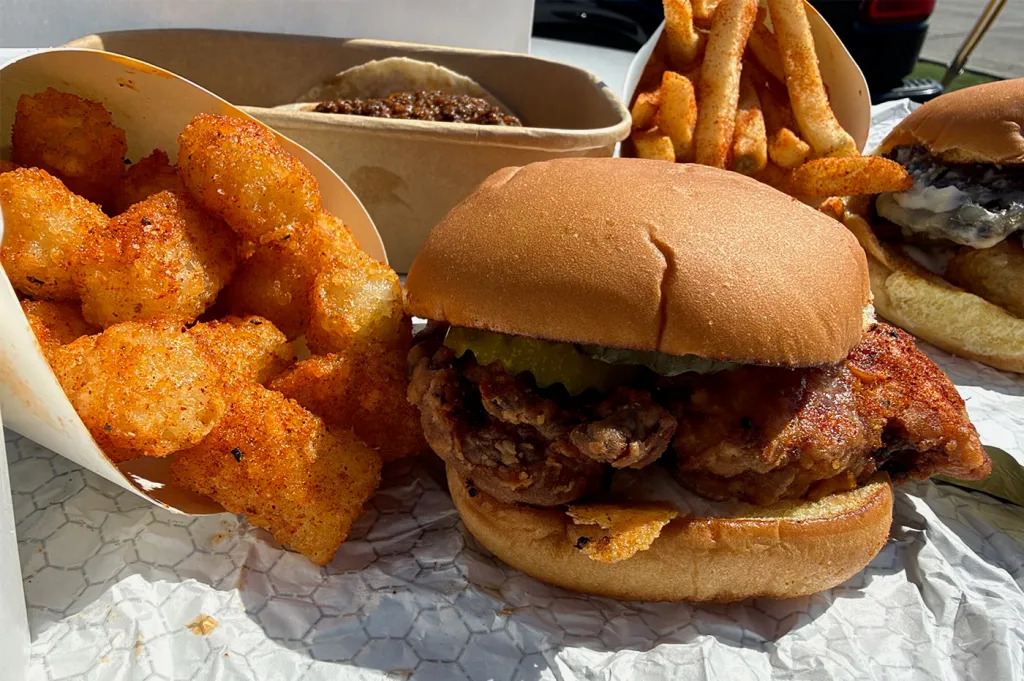 The fried chicken sandy at Pablo Pete's