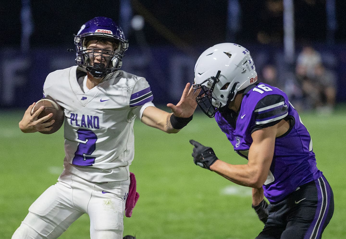 Plano’s Braylon Schmidt runs the ball against Dixon’s Kailani Force Friday, Oct. 23, 2026.