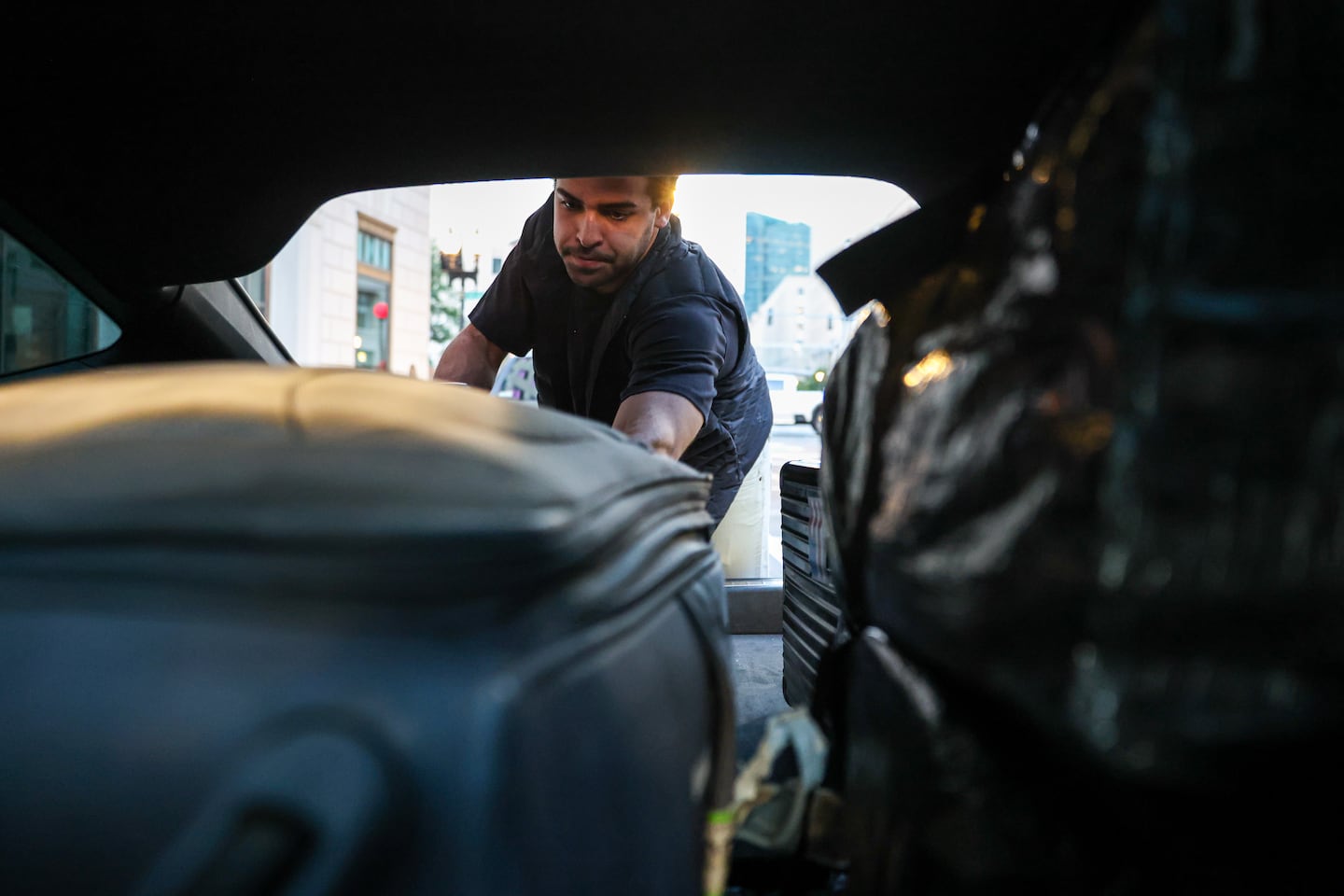 Bisono packed up his car in Boston on the morning of his move.