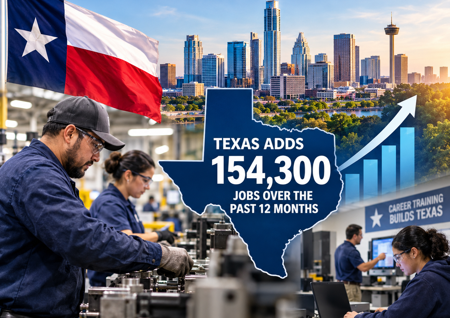 Texas outpaces nation in 12-month job growth rate