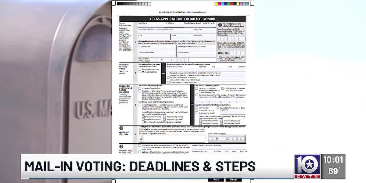 Want to vote by mail in Texas? The application deadline is approaching, with strict qualifications