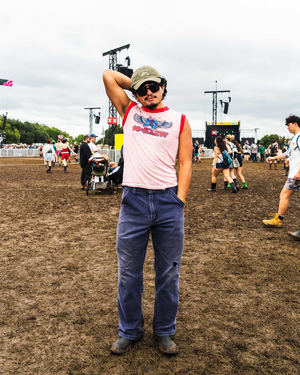 Andrew Silvas sports a graphic tank