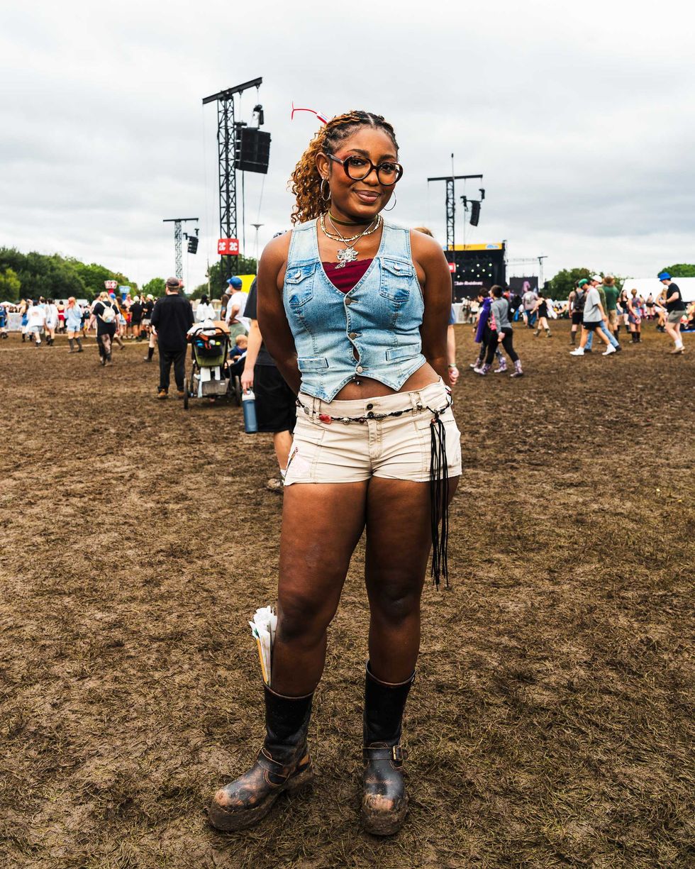 Carrington Joseph wears a denim vest