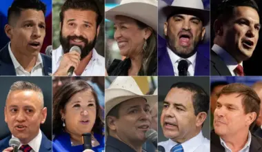 Top from left: Republicans Carlos De La Cruz, Brandon Herrera, Monica De La Cruz, Tano Tijerina, Eric Flores. Bottom from left: Democrats Johnny Garcia, Katy Padilla Stout, Bobby Pulido, Henry Cuellar and Vicente Gonzalez.