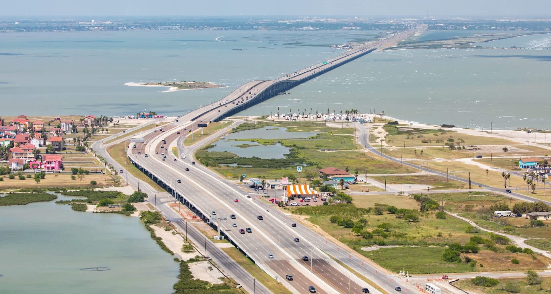 A highway from Corpus Christi, Texas.