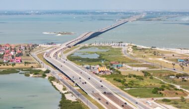 A highway from Corpus Christi, Texas.