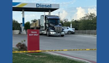 Fatal crash near I-37 sends car into another vehicle at gas station