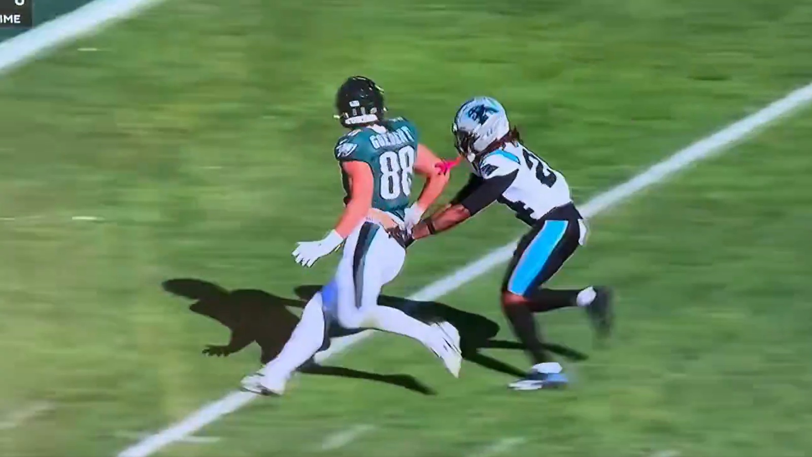 Dallas Goedert with his pants down