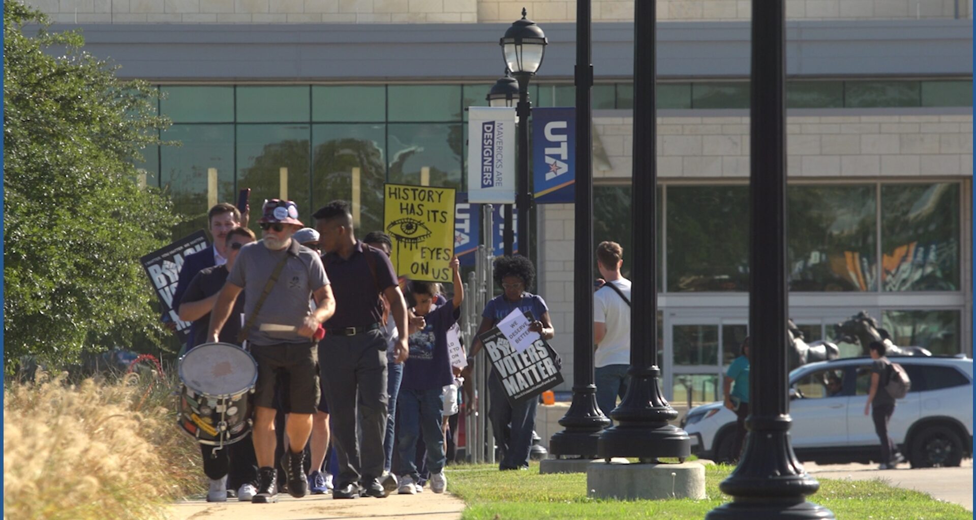 UTA students march to polls after on-campus voting site eliminated